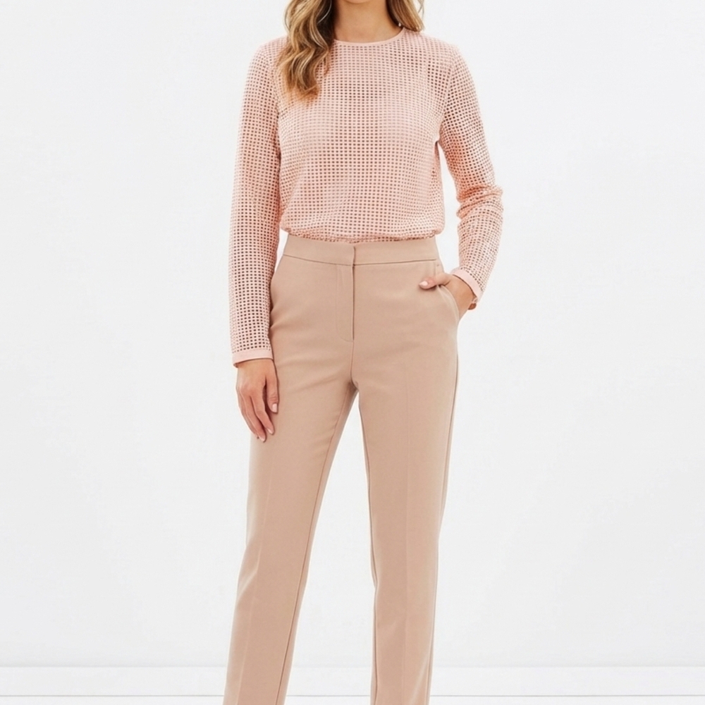 Orla Kiely Pale Pink Knit Long-Sleeve Top